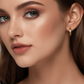Gold Textured Hoop Earrings – Minimal Chunky Half Hoops- Stainless Steel