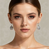 Textured Dome Drop Earrings – Silver Mesh Statement Design