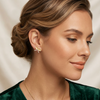Gold Bow Crystal Stud Earrings – Elegant Minimal Designer Style
