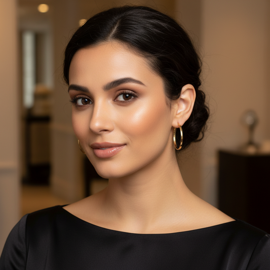 Classic Gold Thin Hoop Earrings – Minimal Everyday Jewelry- Stainless steel