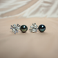 Pearl & Crystal Designer Stud Earrings with Iridescent Drop