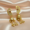 Gold Peacock Jhumka Earrings with Pearl Drops – Ethnic Earrings India