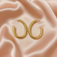 Bold Gold U-Shaped Hoop Earrings – Minimal Statement Jewelry