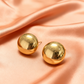 Gold-Tone Oversized Dome Stud Earrings
