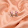 Pink Floral Pearl Stud Earrings – Cute Elegant Designer Style