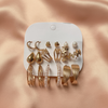 Gold-Tone Pearl & Statement Multi-Style Earrings Set (Pack of 9 Pairs)