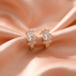 Premium Crown CZ Stud Earrings – Gold Finish-American Diamond