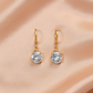 Gold-Plated Crystal Drop Hoop Earrings – Minimal Elegant Design