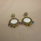 Traditional Kundan Mirror Pendant Necklace with Multicolor Beads – Ethnic Statement Jewelry- Stainless Steel