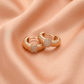 Luxury CZ Gold Textured Hoop Earrings for Women- American Diamond