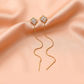 Elegant CZ Floral Chain Drop Earrings for Women- American Diamond