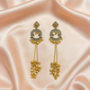 Antique Gold Bird Charm Chandbali Earrings with Chain Tassels- Stainless Steel