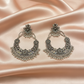 Vintage Oxidised Chandbali Earrings Stones- Stainless Steel