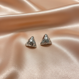 Abstract Triangle Stud Earrings – Textured Statement Jewelry