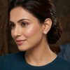 Premium CZ Round Stud Chain Drop Earrings for Women- American Diamond