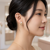 Gold-Tone Pearl Burst Earrings with Crystal Detailing