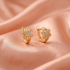 Designer CZ Knot Style Gold Hoop Earrings for Women-American Diamond