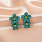 Vibrant Pink Flower Stud Earrings – Bold & Elegant Jewelry