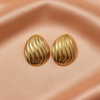 Gold Ribbed Dome Stud Earrings – Statement Studs | BME