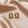 Gold Twisted Knot Stud Earrings- Stainless Steel | BME