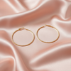 Slim Gold Textured Hoop Earrings – Classic Everyday Jewelry- Stainless steel