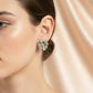 White Flower Stud Earrings – Elegant Feminine Jewelry