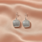 Textured Dome Drop Earrings – Silver Mesh Statement Design