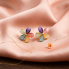 Multicolor Floral Statement Earrings with Gloss Finish | BME