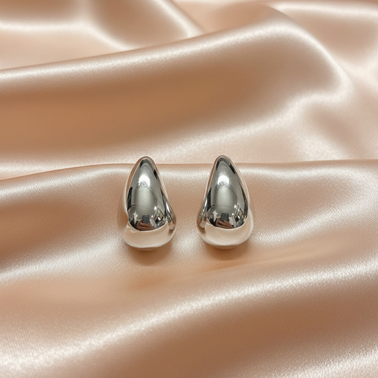 Statement Dual Teardrop Earrings – Bold Glossy Jewelry