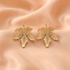 Gold Leaf Stud Earrings – Elegant Nature-Inspired Design