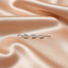 Minimal Crystal Line Drop Earring – Sleek Silver Statement Jewelry-Stainless steel