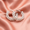 Beaded Pearl Hoop Earrings – Elegant Textured Statement Hoops