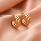 Gold Multi-Layer Hoop Earrings – Minimal Stacked Design