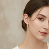 Korean Style Pearl Cluster Hoop Earrings – Elegant Gold Dainty Jewelry