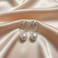 Crystal Stud Hoop Pearl Drop Earrings for Women – Modern Elegant Design