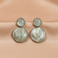 Minimalist Shell Disc Drop Earrings – Elegant Statement Jewelry