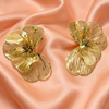 Gold Mesh Flower Studs Earrings – Lightweight Botanical Earrings