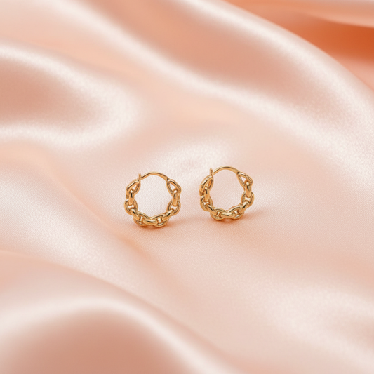 Twisted Gold Mini Hoop Earrings for Women – Elegant Everyday Huggies-American Diamond