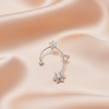 Silver Star & Snowflake Ear Cuff Earrings – Statement Party Jewelry-Stainless steel