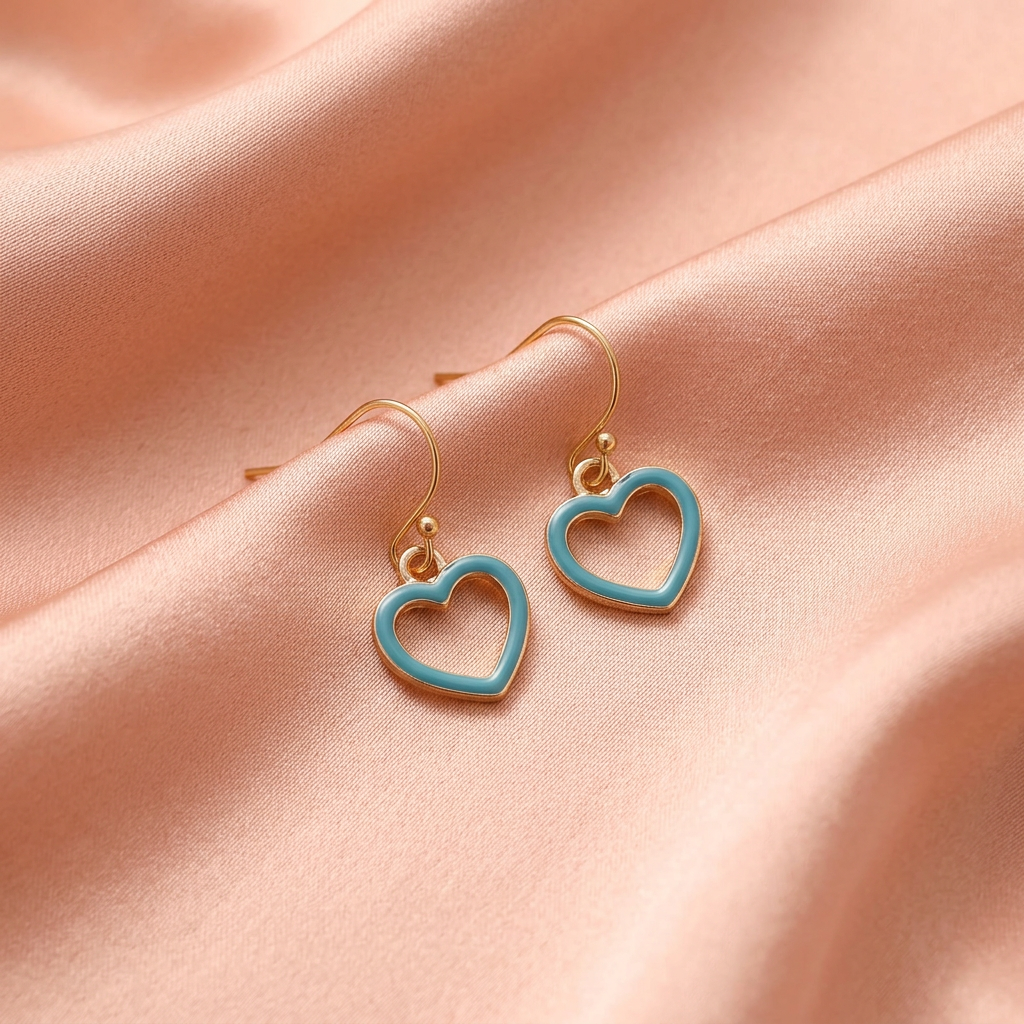 Heart Earrings for Kids (Gold Hook)