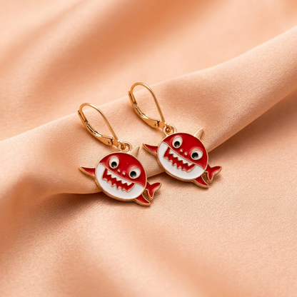 Drop Earrings for Kids : Baby Shark Design