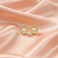Elegant Pearl Swirl Stud Earrings – Silver Finish Statement Jewelry