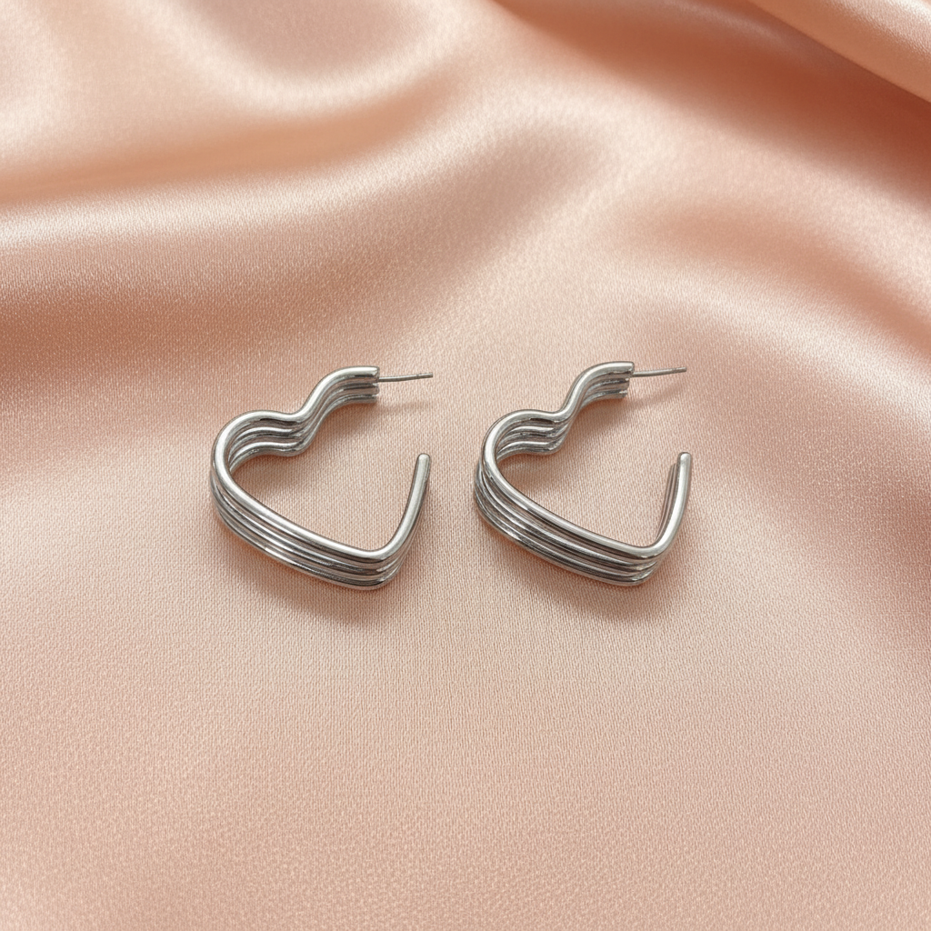Chunky Gold Twisted Hoop Earrings with Sculpted Design- Stainless steel