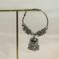 Oxidized Silver Hoop Jhumka Earrings – Boho Ethnic Statement Hoops
