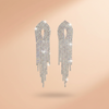 Luxury Crystal Tassel Statement Earrings with Rhinestone Detailing-Stainless steel