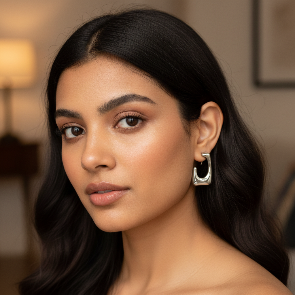 Minimal Gold Square Hoop Earrings – Sleek Statement Jewelry