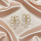 Elegant Translucent Leaf Drop Earrings – Gold Finish