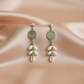 Boho Shell Drop Earrings with Silver Mirror Accent-Stainless Steel