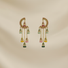Gold Crescent Chandbali Earrings – Multicolor Jhumka Tassel Earrings India