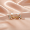 Gold Butterfly Ear Cuff with Pearl Stud – Elegant Dual Style Earrings